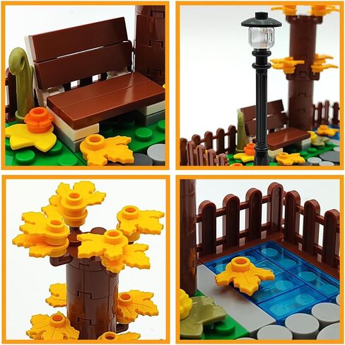 ZHX Maple Tree Building Block Toy Garden Yard Building Pieces City Street Autumn Scenery Block Accessories for Kids Ages 6+ (97pcs) in Saudi Arabia