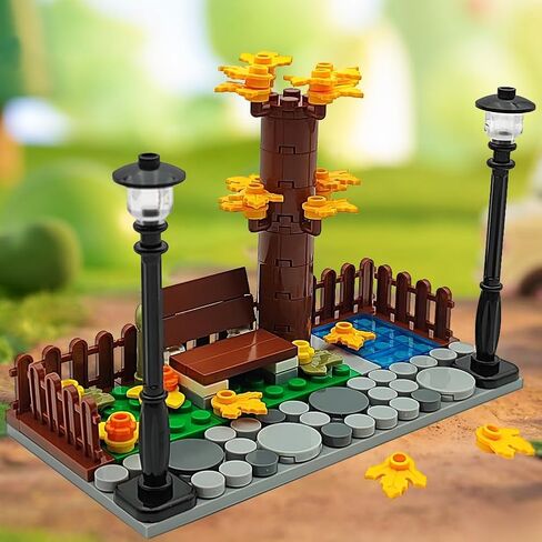 ZHX Maple Tree Building Block Toy Garden Yard Building Pieces City Street Autumn Scenery Block Accessories for Kids Ages 6+ (97pcs) in Saudi Arabia