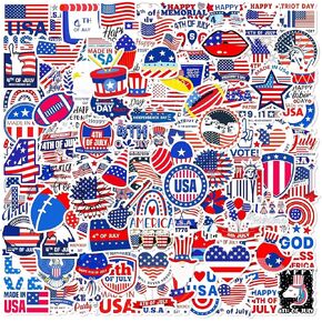 100 4th of July Stickers, Non-Repeating Patriotic Stickers for Kids, American Flag Stickers, USA Stickers for 4th of July Decorations Patriotic Decor Party Supplies