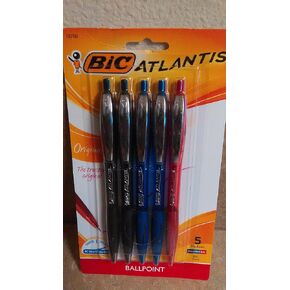 BIC ATLANTIS 5 عبوات أصلية متوسطة متنوعة الحبر الأقلام
