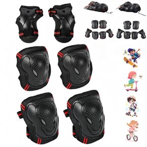 Kids Protective Gear Set - Adjustable Knee Pads and Elbow Pads with Wrist Guard for Girls - Roller Skates, Cycling, Bike, Skateboard, Inline Skatings, Scooter