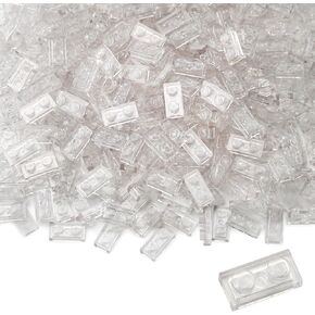 Feleph Basic Parts 450 Pieces Plate 1x2 Transparent Clear Building Creative Play Blocks Set Toy Classic Accessories Compatible with 3023 Major Base Plates Brands