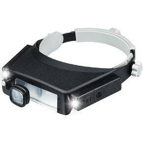 Headband Magnifier with Led Light,Head Lamp Magnifying Glass1.5X 3X 6X 8X Jeweler Loupe for Close,Work,Repair,Crafts Hobbies