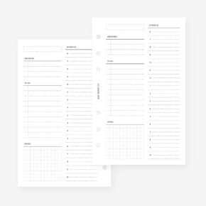 Franklin Covey Compact Undated Daily No.04 Half Hourly Planner Insert Agenda Refill for FC Compact 6 Hole Ringed Binders 4.25 x 6.75