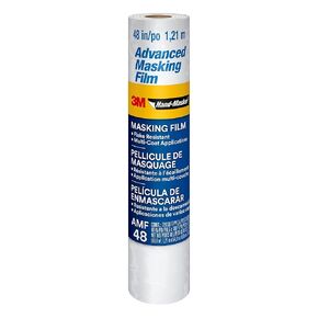 3M Hand Masker Advanced Masking Film, 8 Rolls, 72 in x 90 ft, Static Cling Keeps Film in Place, Prevents Liquids From Bleeding Through, Flake Resistant, For Indoors & Outdoors Use (AMF72-8C)