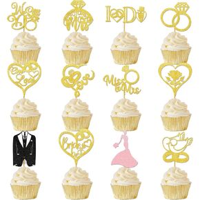 60 Pcs Bride To Be Cupcake Toppers Wedding Cupcake Toppers Engagement Party Decorations Bridal Shower Cupcake Toppers