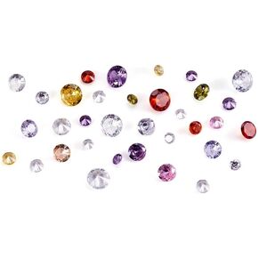 80pcs مدببة الظهر Zirconia Zirconia Rhinestones cabochons 2.5/3/4/5mm ألوان عشوائية من قبل Diamante CZ Stone Crystal Diamond Gems لمجوهرات DIY