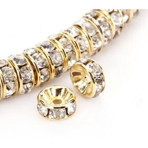 BRCbeads 8mm Gold Plated Crystal Rondelle Spacer Beads 100pcs per Bag for jewelery Making(#M01 Multicolor) in Saudi Arabia