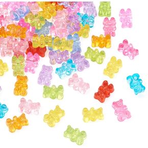 Colorful Resin Gummy Bear Charms & Cabochons - Glitter Flatback for DIY Earring Jewelry Making, Hairpins, Phone Case Decor