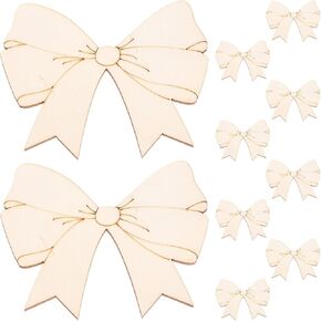 Tofficu Wood Bowknot Cutout 30 Pcs Wood Ornaments for Crafts Wood Crafts DIY Painting Toys DIY Crafts Hanging Decors Unfinished Wood Unfinished Wood Chips Accessories Child Wooden Bow Tie