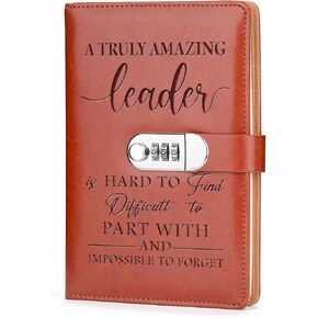 Boss Appreciation Gift Leather Combination Lock Notebook Mentor Leader Journal Combination Lock Notebook Mentor Leader Farewell Gifts for Boss Leader Mentor (a truly amazing leader)