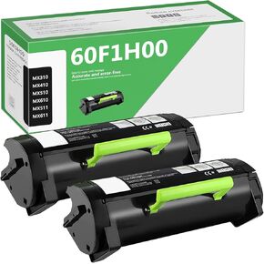 60F1H00 High Yield Black Toner Cartridge 2Pack Compatible 601H Toner Replacement for Lexmark 601H 60F1H00 Toner Cartridge wtith MX310 MX410 MX510 MX511 MX610 MX611 Printer [10,500 Pages/Pack]