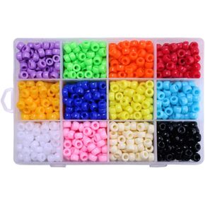 BEADNOVA Pony Beads Bulk Kandi Beads Mixed Color Plastic Rainbow Colors Opaque Assortment Box Set for Crafts