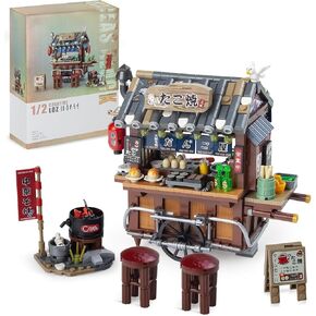 Foldable Japanese Street View Mini Blocks Kit- Izakaya Shop, Japanese Mini Brand Store Toy, Gift for Adults, Boys, Girls 6+ (789 Pcs)