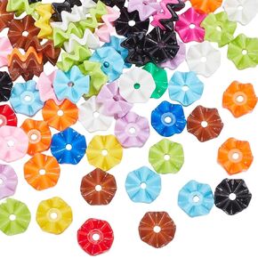 SUNNYCLUE 1 Box 100Pcs Wave Beads Bulk Mini Shaped Bead Acrylic Opaque Plastic Candy Color Snowflake Flower Shape Loose Spacer Small Beads for Jewelry Making Bracelet Necklace DIY Crafts Accessories