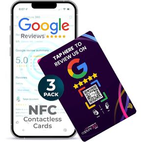 Google Review NFC & QR Tap Card by Capture 360, NFC Instant Review card, All Phones Compatible, Friendly Dashboard, Live Analytics, Reusable Card, Boost Business Feedback (Blue, 2-Pack Google Cards) in Saudi Arabia