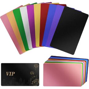 200 Pcs Metal Business Card Blanks, Colorful Laser Engraving Blanks for CNC Engraver, 3.38 x 2.12 Inches, 0.01 Inch Thick – Ideal for Custom Metal Business Cards