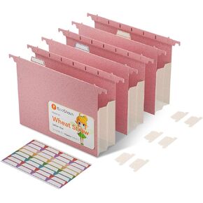 Wheat Straw Expanding Hanging File Folders - 3.15" Large Capacity, Letter Size for Filing Cabinets, Tax, Bill & Contract Storage, Office & Home Organizer-Sky Blue-3 Packs