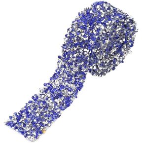 Rhinestone Mesh Ribbon 1 Yard 30mm Bling Mesh Wrap Roll Sparkle Crystal Rhinestone for Wedding Decorations Party Supplies(Gold)