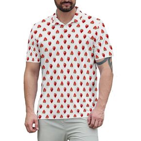 Funny Mens Golf Shirt Moisture Wicking Quick Dry Print Performance Short Sleeve Collared Polo Shirts for Men