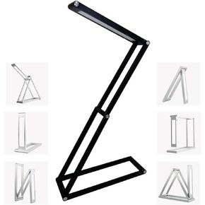 Foldable LED Desk Light, Slim Portable Rechargeable USB Table Light, Eye-Caring Aluminium Alloy Table Lamps,for Home, Reading, Studying, Work, Travel (Silver)