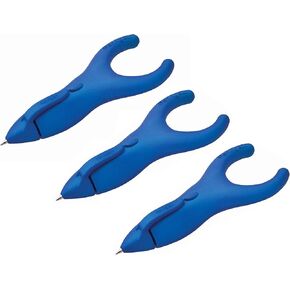 PenAgain Ergo-Sof Retractable Ballpoint Pen, Blue, Black Ink (00021), 3 PACK