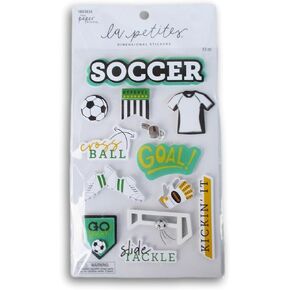 3D Soccer Stickers for Journaling, Scrapbooking, Cardmaking, Arts & Crafts - 13 Pieces