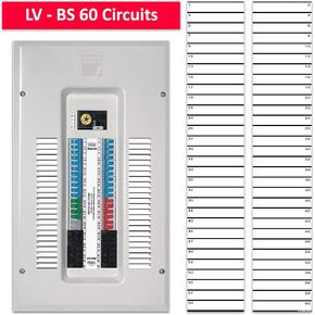1/2" Breaker Side 60 Circuits 2 Labels Vinyl Fuse Box Circuit Breaker Panel Directory Labels Stickers Decals for All Electrical Panel/Load Centers Waterproof