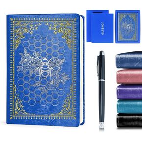 Bee Gifts Bee Faux Leather Vintage Journal Notebook Honey Bee Gifts,Hardcover Notebook for Women Men,Bee Lover Gifts,200 Pages 100 Gsm Journal Notebook with Pen,1 Pack Black A5 (Bee Black) in Kuwait