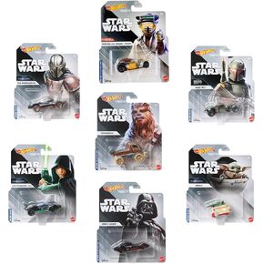 Hot Wheels 2023 Star Wars Studio Character Cars Complete Set of 7 Diecast Vehicles Bundle from HHB74-956H Release
