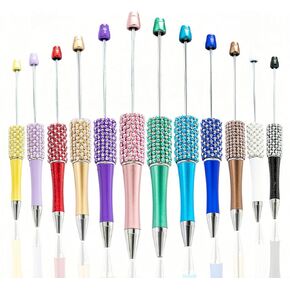 12pcs أقلام أقلام أقلام فاخرة للنساء Gillter Cool Diy Fun Pens Teen Girls Gifts Focal Beads Pens Back Back to Schools for Girls