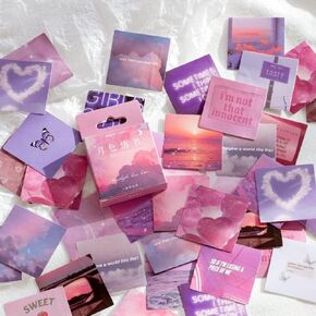 Sunset Stickers, Obujopal 46Pcs Landscape Stickers for Scrapbooking Junk Journal Planners Water Bottle Laptop Collage Envelope Phone Case DIY Art Crafts Decoration, 23 Patterns