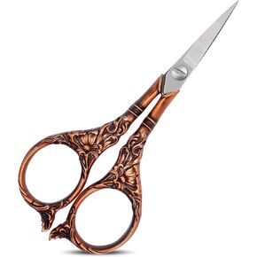 BIHRTC Vintage European Style Scissors Stainless Steel for Cross Stitch Cutting Embroidery Sewing Handcraft Craft Art Work DIY Tool(Silver)