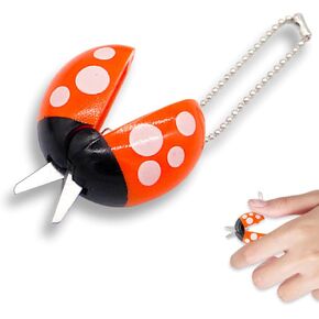 Safety Scissors for Kids Ages 2-4 Retractable Starter Scissors with Spring-Loaded Loop Safe First Training Fun Ladybird Shaped Scissors for Toddler Beginner Craft Tools for Adaptive Learning