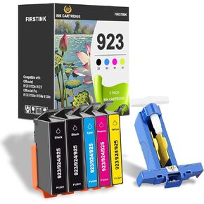 923 Ink Cartridges Combo Pack Replacement for Work for OfficeJet 8120 8122e 8123 OfficeJet Pro 8130 8135e 8138e 8139e Printer (5-Pack/2 Black 1 Cyan 1 Magenta 1 Yellow)
