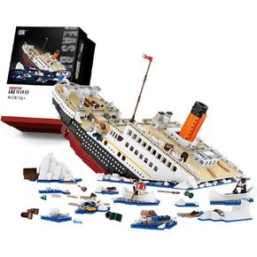 Cruise Sank Titanic Break in Half Building Block Set, 2882Pcs Titanic Blocks Cruise Ship Modle Kit, DIY Bricks Toys for Adults and Kids