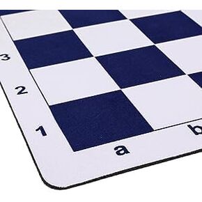 Standard Vinyl Roll Up Chess Boards - Professional Club & Tournament Chess Boards (2.25" Square, Blue Rubber)