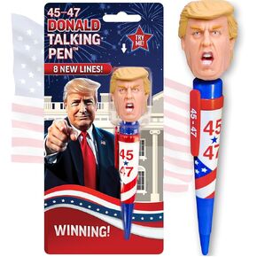 OUR FRIENDLY FOREST Talking Donald Trump Pen - 45-47 Victory Edition with 8 New Lines in His Real Voice - Patriotic Desk Gift for Husband