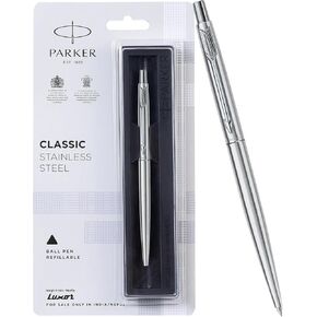Parker Classic Stainless Steel CT Ball Pen (Blue Color) Fine Refill