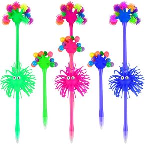 9Pcs Ballpoint Pens Cute Sea Urchin Shaped Pens Soft Rubber Monster Pens Office Stationery Creative Pens Blue Ink Gel Pens for School Office Supplies Party Favors
