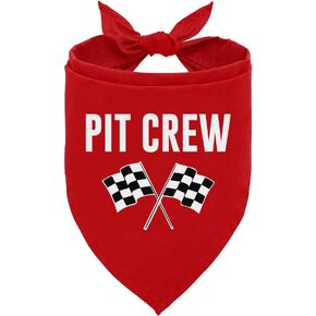 Pit Crew Dog Bandana, Race Car Flag Dog Bandana, Checkered Dog Bandana, Pet Dog Triangle Scarf, Orange Dog Bandana, Funny Cute Dog Bandana, Dog Bandana for Small Medium Dogs (C16)