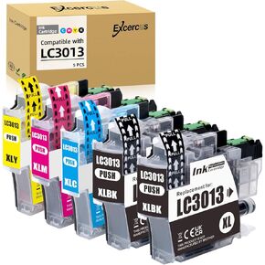 5 Pack Compatible Ink Cartridge Replacement for Brother LC3013 LC3011 LC-3013 High Yield Compatible with MFC-J491DW MFC-J497DW MFC-J895DW MFC-J690DW (2 Black,1 Cyan, 1 Magenta, 1 Yellow)