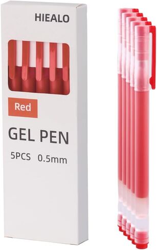 Gel Ink Pens, Fine Point 0.5 mm, Black, Pack of 5 in Kuwait