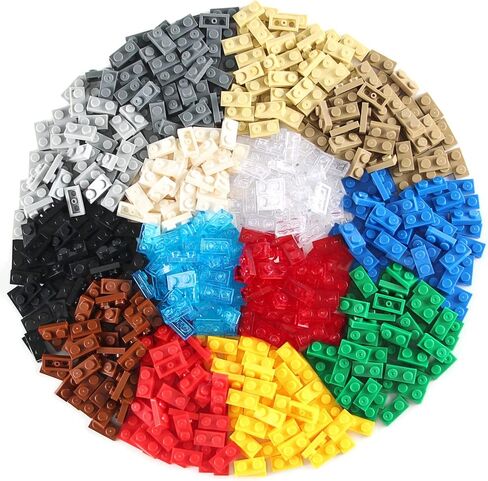 Feleph Basic Parts 450 Pieces Plate 1x2 Transparent Clear Building Creative Play Blocks Set Toy Classic Accessories Compatible with 3023 Major Base Plates Brands in Kuwait