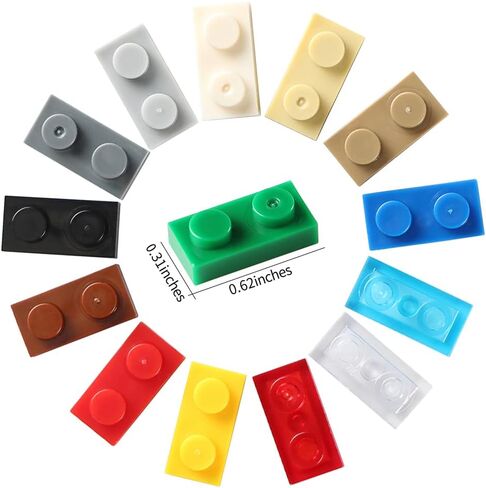 Feleph Basic Parts 450 Pieces Plate 1x2 Transparent Clear Building Creative Play Blocks Set Toy Classic Accessories Compatible with 3023 Major Base Plates Brands in Kuwait