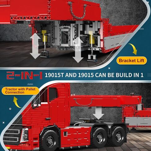 MOLD KING TRACTER TRACTH BLACK KITS MODEL ، MOC 19015 Building Builds Stip to Build ، Gift for Kids Year 14+/Adult Complections Actusts (4،608 age with motor/app remote control) in Kuwait