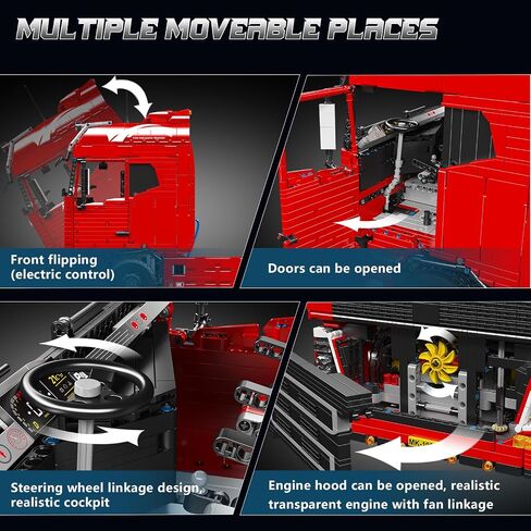 MOLD KING TRACTER TRACTH BLACK KITS MODEL ، MOC 19015 Building Builds Stip to Build ، Gift for Kids Year 14+/Adult Complections Actusts (4،608 age with motor/app remote control) in Kuwait