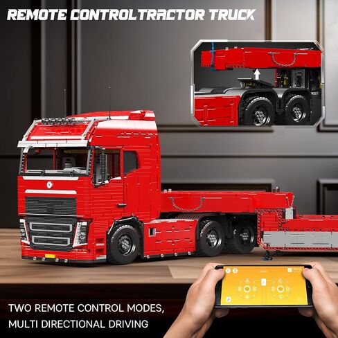 MOLD KING TRACTER TRACTH BLACK KITS MODEL ، MOC 19015 Building Builds Stip to Build ، Gift for Kids Year 14+/Adult Complections Actusts (4،608 age with motor/app remote control) in Kuwait