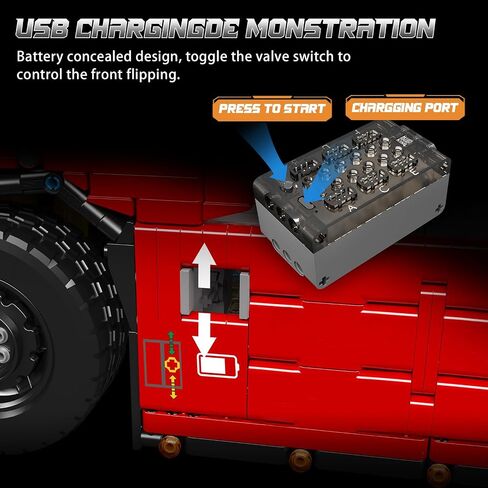 MOLD KING TRACTER TRACTH BLACK KITS MODEL ، MOC 19015 Building Builds Stip to Build ، Gift for Kids Year 14+/Adult Complections Actusts (4،608 age with motor/app remote control) in Kuwait