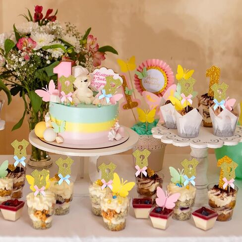 Grevosea 36pcs بين الجنسين تكشف عن القبعات العليا كب كيك ، زرقاء بريق بلاتسي مارك كب كيك يختار صبيًا أو فتاة استحمام الطفل لوازم حفلة عيد ميلاد الأطفال in Kuwait